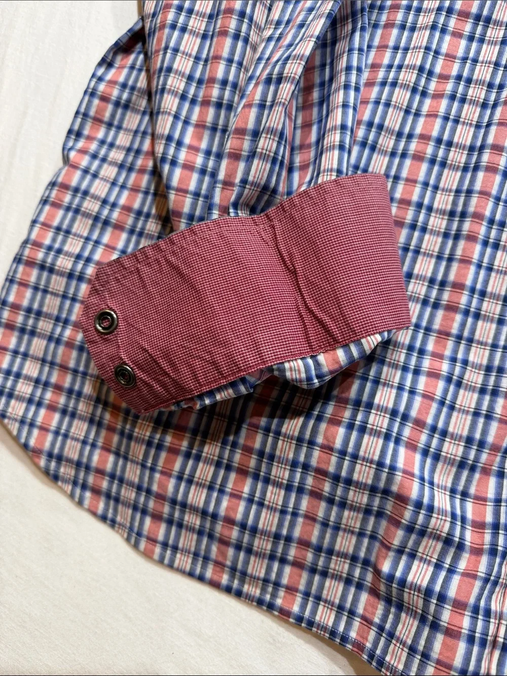 Banana Republic Red, Blue & White Plaid Button-Down Shirt